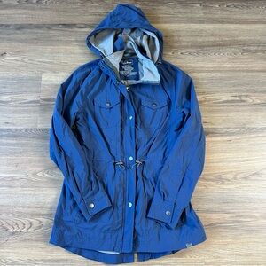 LL Bean Womens Luna Jacket Utility Softshell Hooded Fleece Lined Navy Blue Small